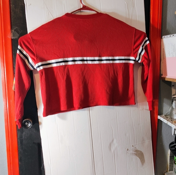 Hollister Red and Black Striped boyfriend Crop Top. Please See Pictures For Deta - Picture 3 of 14
